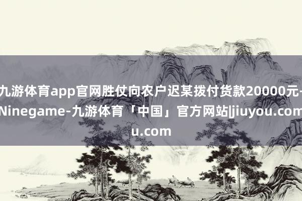 九游体育app官网胜仗向农户迟某拨付货款20000元-Ninegame-九游体育「中国」官方网站|jiuyou.com