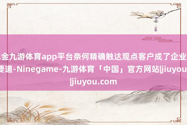 现金九游体育app平台奈何精确触达观点客户成了企业告成的要道-Ninegame-九游体育「中国」官方网站|jiuyou.com